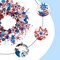 22 Inch Patriotic Glitter Stars Pineapple Wreath for Front Door, Memorial Day Glitter Red White and Blue Wreath for Home Decor, Forth of July Holiday Wreath for Indoor and Outdoor
